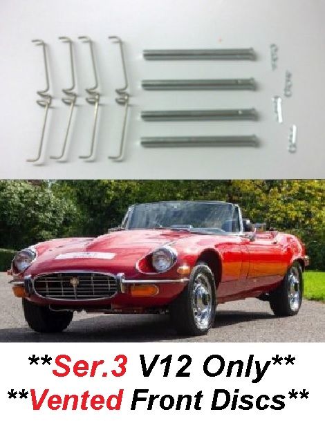 FRONT BRAKE PAD FITTING KIT - PINS & SPRINGS (Jaguar E Type) (**Ser. 3 Only**) (V12, 5.3 Litre) (**From 1971- 74**)