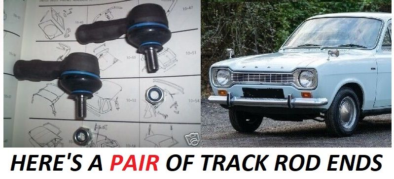 TRACK ROD ENDS x2 (Ford Escort Mk1) (1100, 1300, 1600RS & Twin Cam) (1968- 75) 