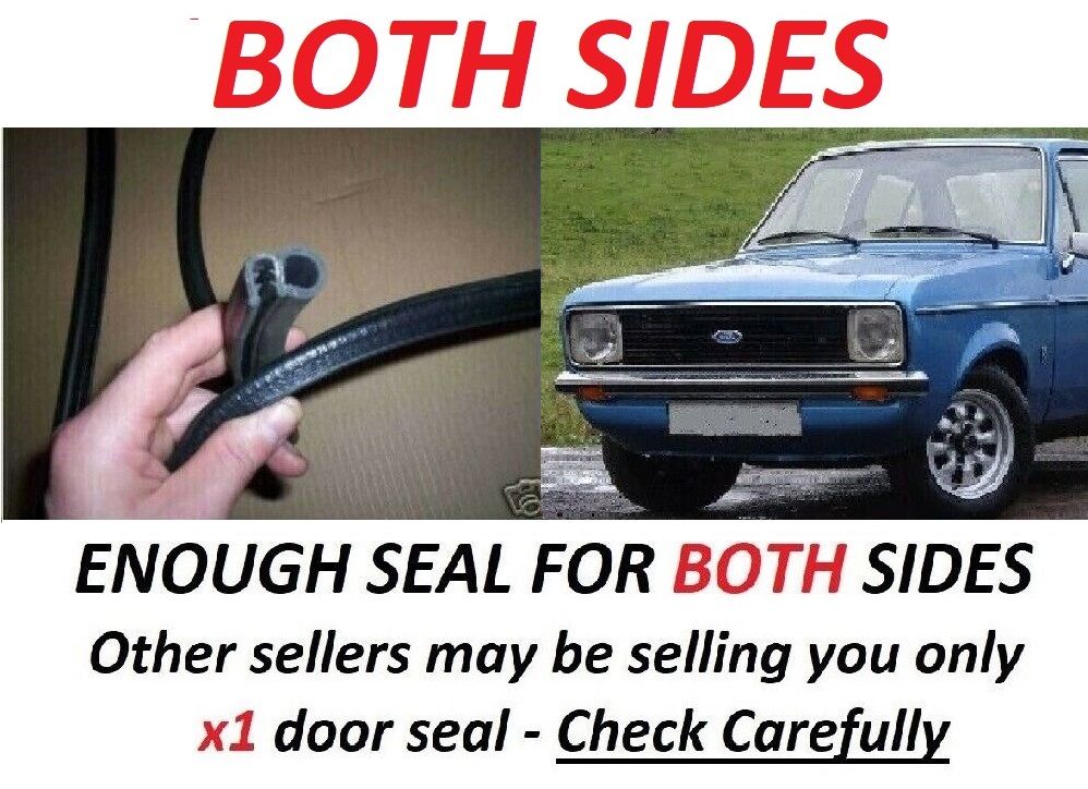 DOOR RUBBER SEALS x2 (Ford Escort Mk2) (1975- 80) 