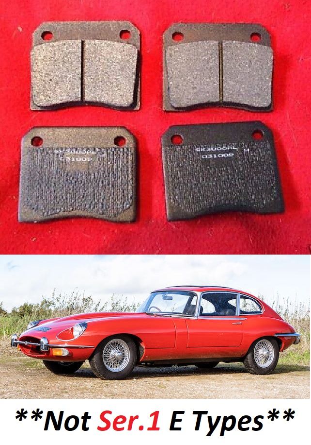 REAR BRAKE PADS SET (Jaguar E Type) (Ser 2 & 3) (**From 1968- 74**)