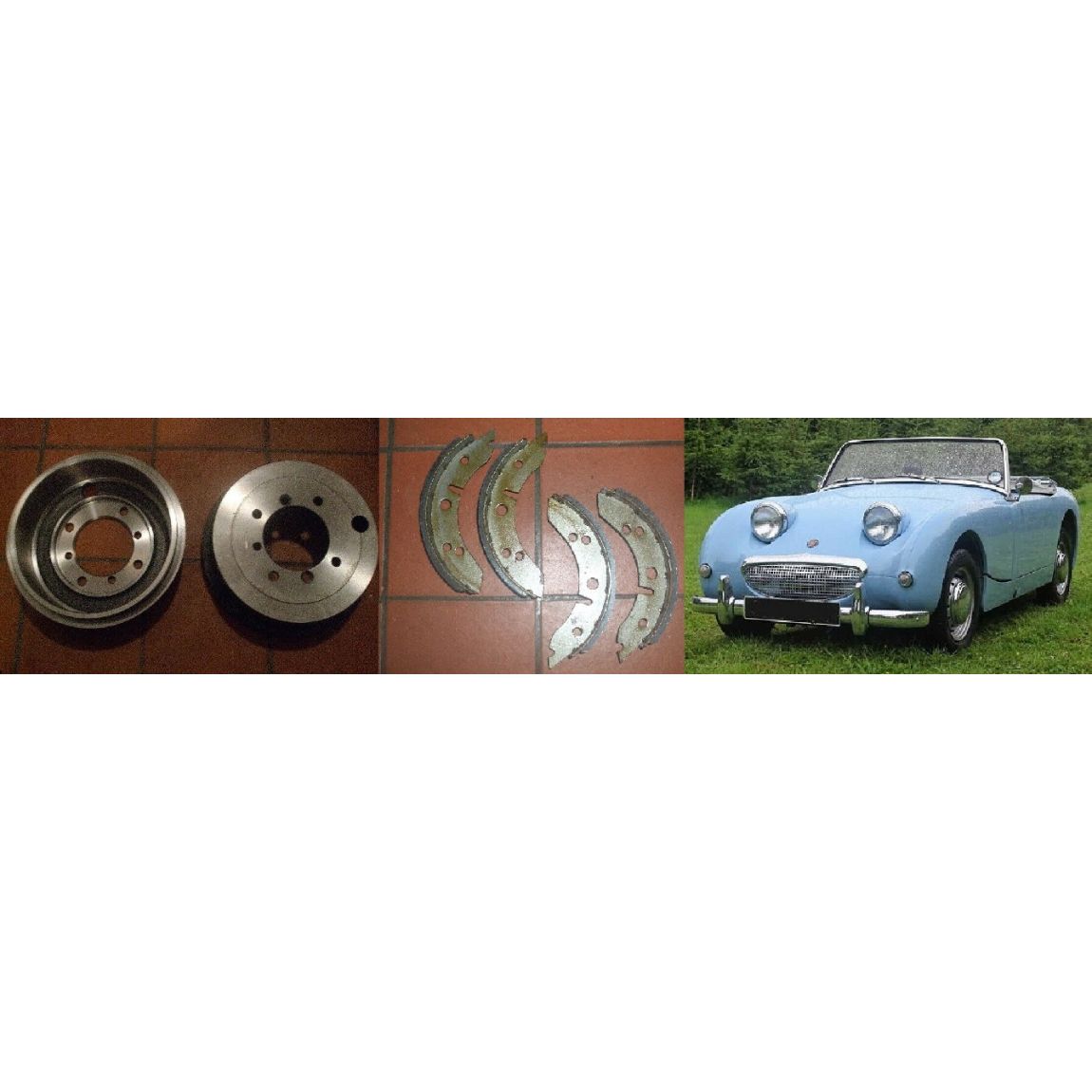 FRONT BRAKE DRUMS & SHOES (Austin Healey Frogeye Sprite) (1958- 61)