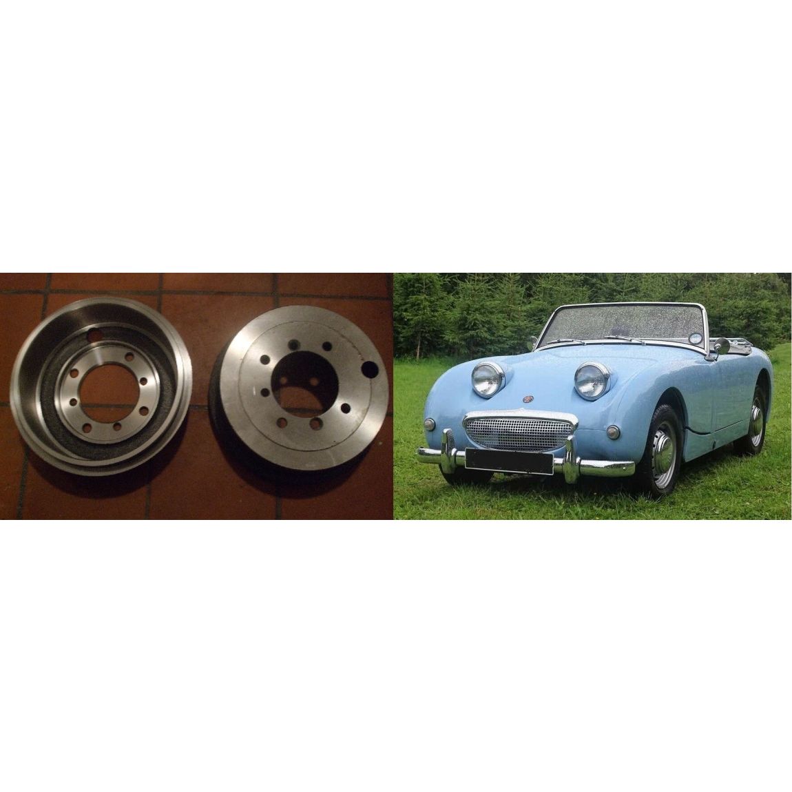 BRAKE DRUMS x2 (Austin Healey Frogeye Sprite) (Front or Rear) (1958- 61) 