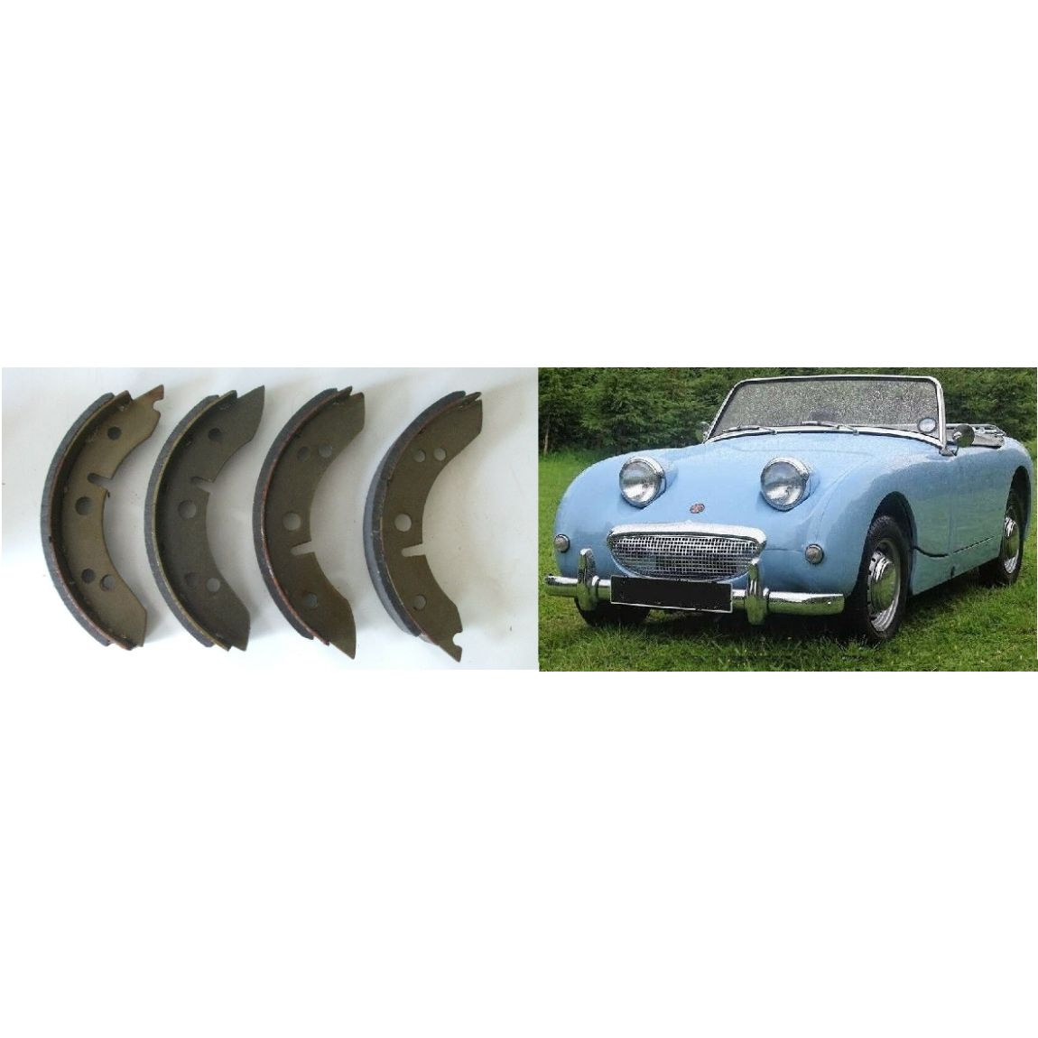 REAR BRAKE SHOES SET (Austin Healey Frogeye Sprite) (1958- 61) 