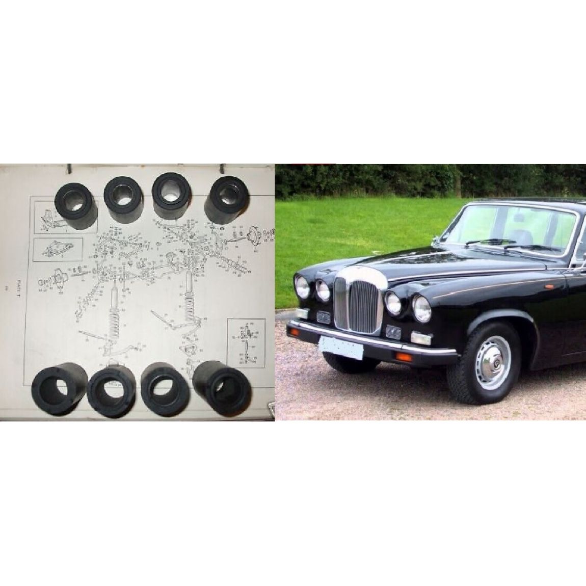 FRONT SUSPENSION WISHBONE BUSH SET x8 (Daimler DS420 Limo) (1968- 92) 