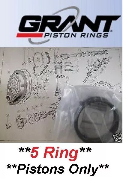PISTON RINGS SET Std (Mini 850) (848cc) (**5 Ring Type**) (**1959- 80 Only**) 