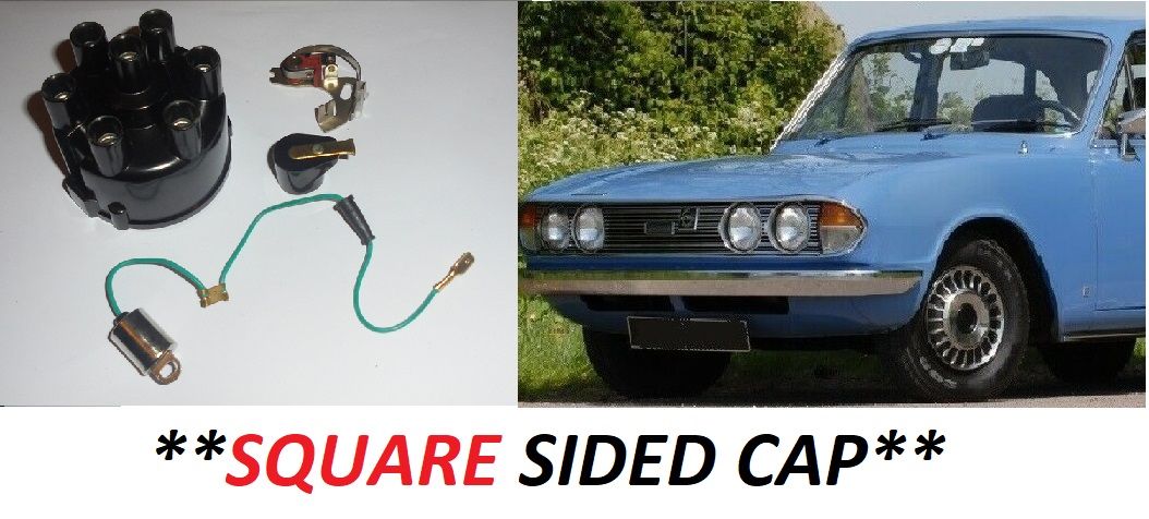 DISTRIBUTOR CAP POINTS ROTOR ARM CONDENSER (Triumph 2000, 2500, 2.5pi Saloon) (**From 1975- 77**) 