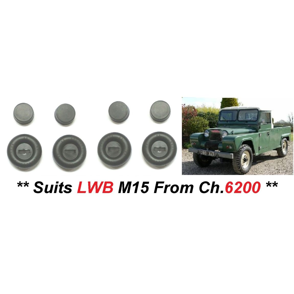 FRONT BRAKE WHEEL CYLINDER REPAIR SEALS KITS x4 (Austin Gipsy) (**M15 LWB**) (From Ch.6200-**) (From 1962- 68) 