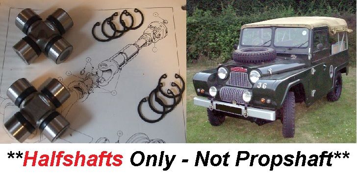 UNIVERSAL JOINTS x2 (Austin Gipsy) (**Halfshafts**) (1958- 68) 