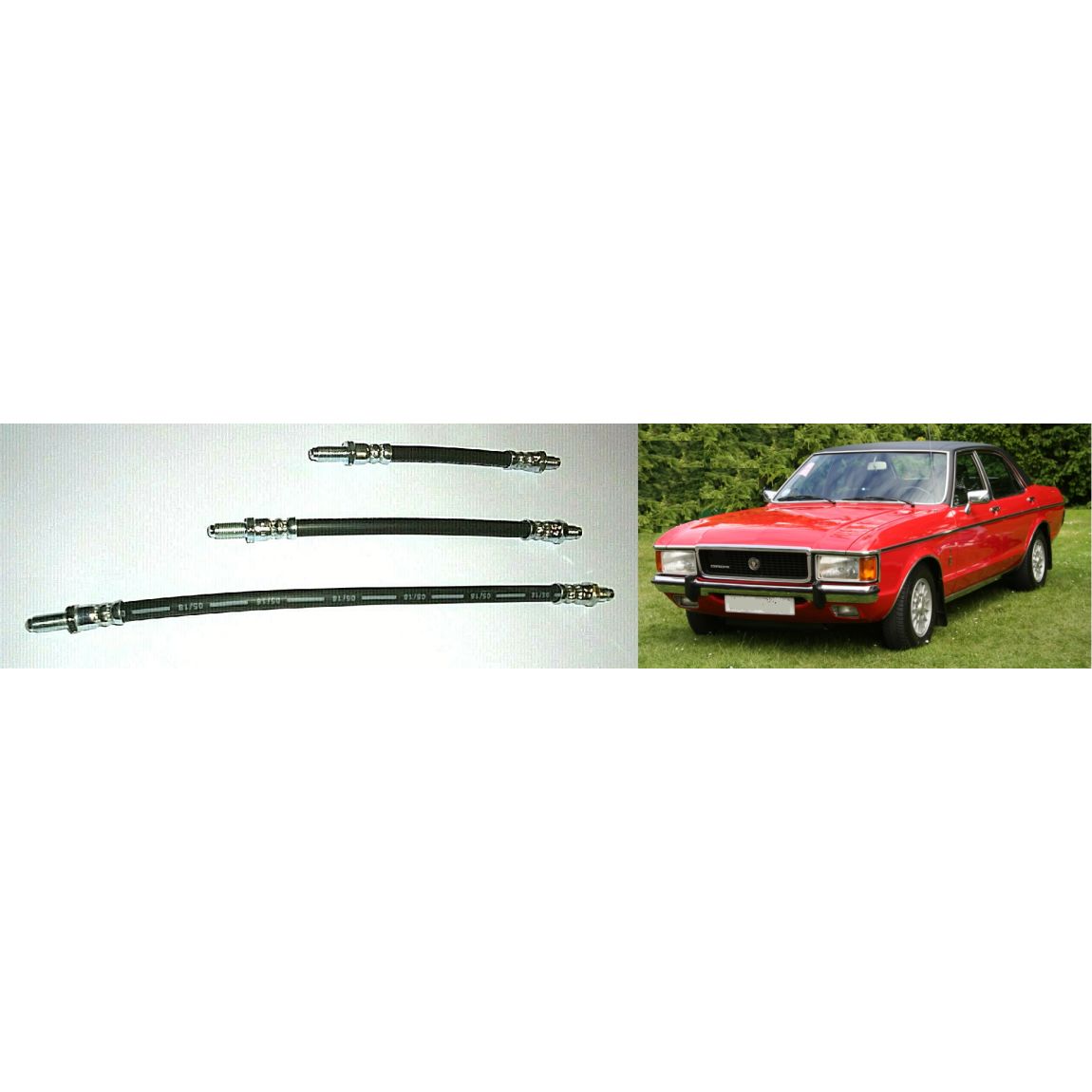 REAR BRAKE HOSES x3 (Ford Granada Mk1) (2000, 2300, 2500 & 3000) (1972- 77) 