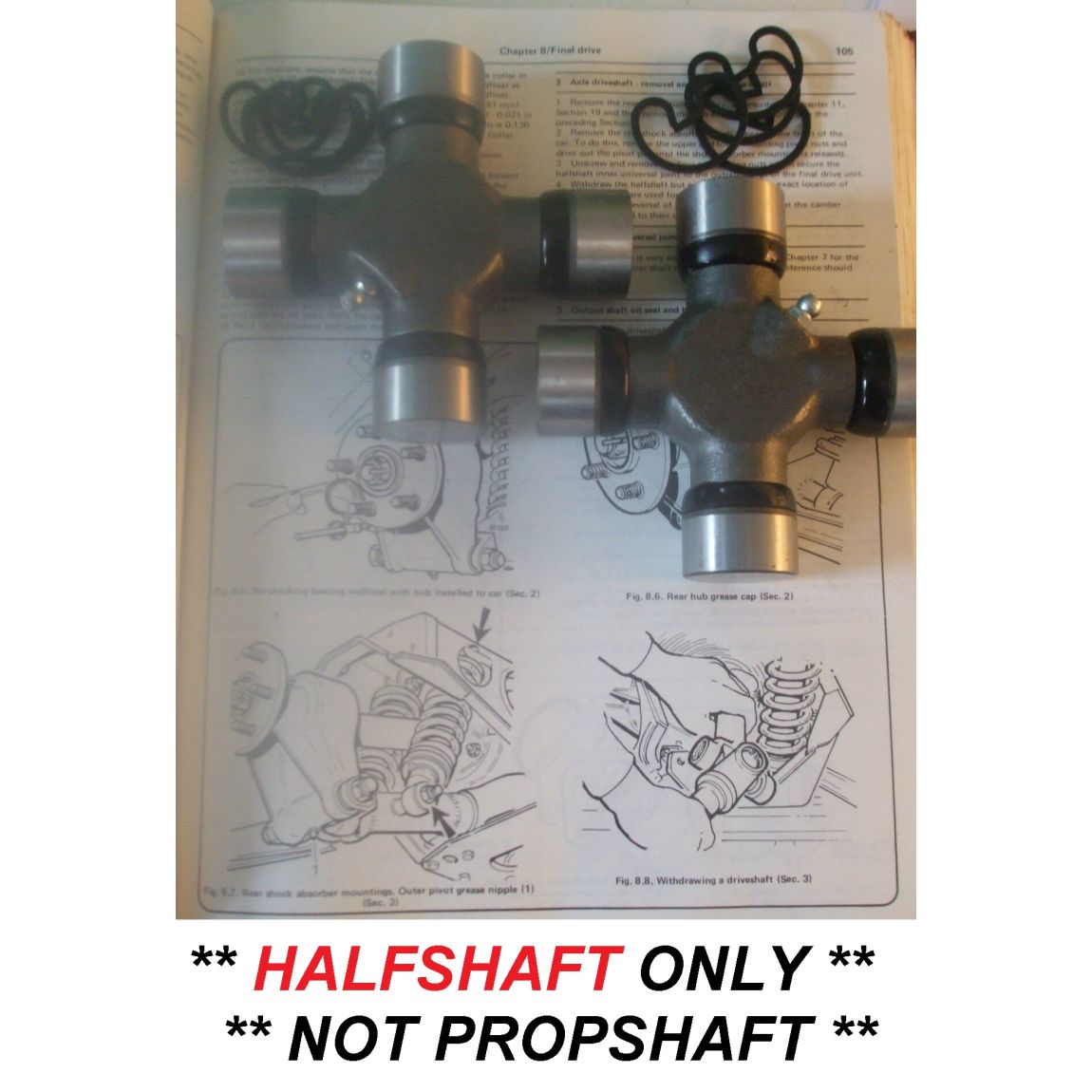 HALFSHAFT UNIVERSAL JOINTS x2 (Jaguar S-Type) (1963- 68)