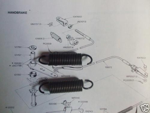 HANDBRAKE PULLOFF SPRINGS x2 (Triumph Herald & Vitesse) (1959- 71)