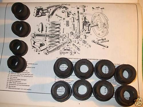 FRONT SUSPENSION WISHBONE BUSHES x12 (Austin A90 'Six' Westminster) (1954- 56)