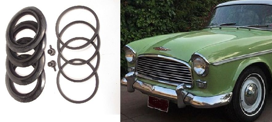 FRONT BRAKE CALIPER REPAIR SEALS KITS x2 (Humber Hawk) (Ser. 2,3,4,4a ) (From Oct 1960- 68)   
