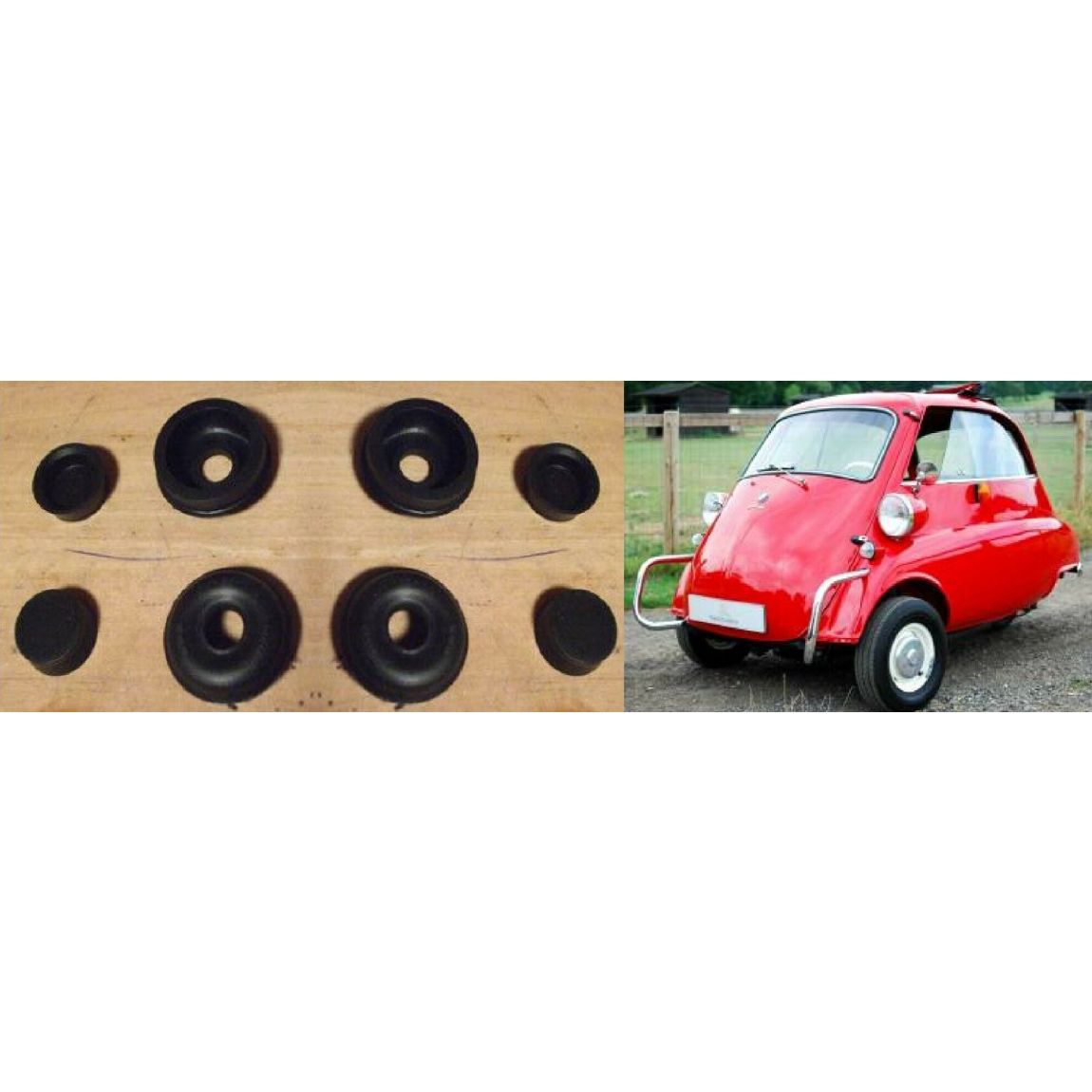 FRONT BRAKE WHEEL CYLINDER  REPAIR SEALS KITS x4 (Isetta Bubble Car) (1957- ) 