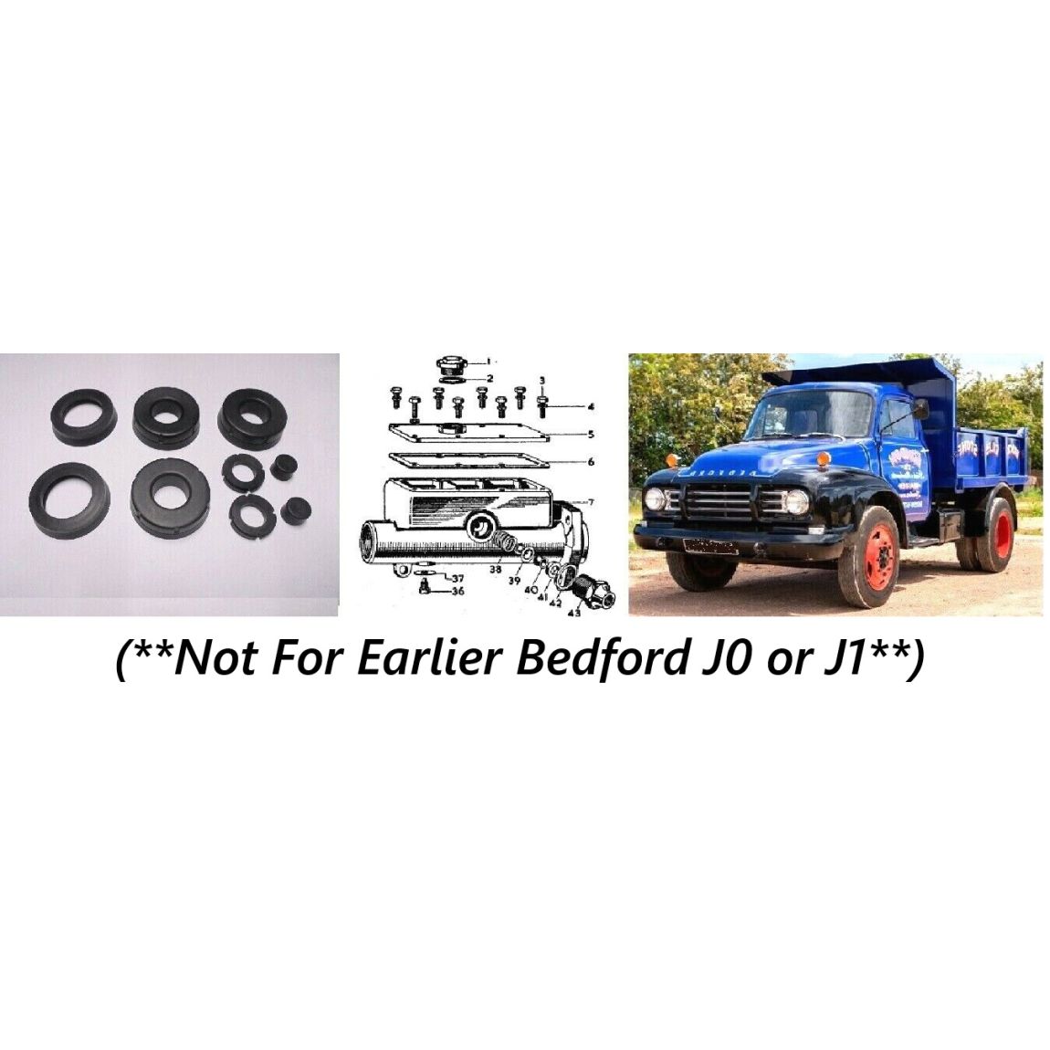 BRAKE MASTER CYLINDER REPAIR SEALS KIT (Bedford J2 J3 J4 J5 J6) (1965- 75) 