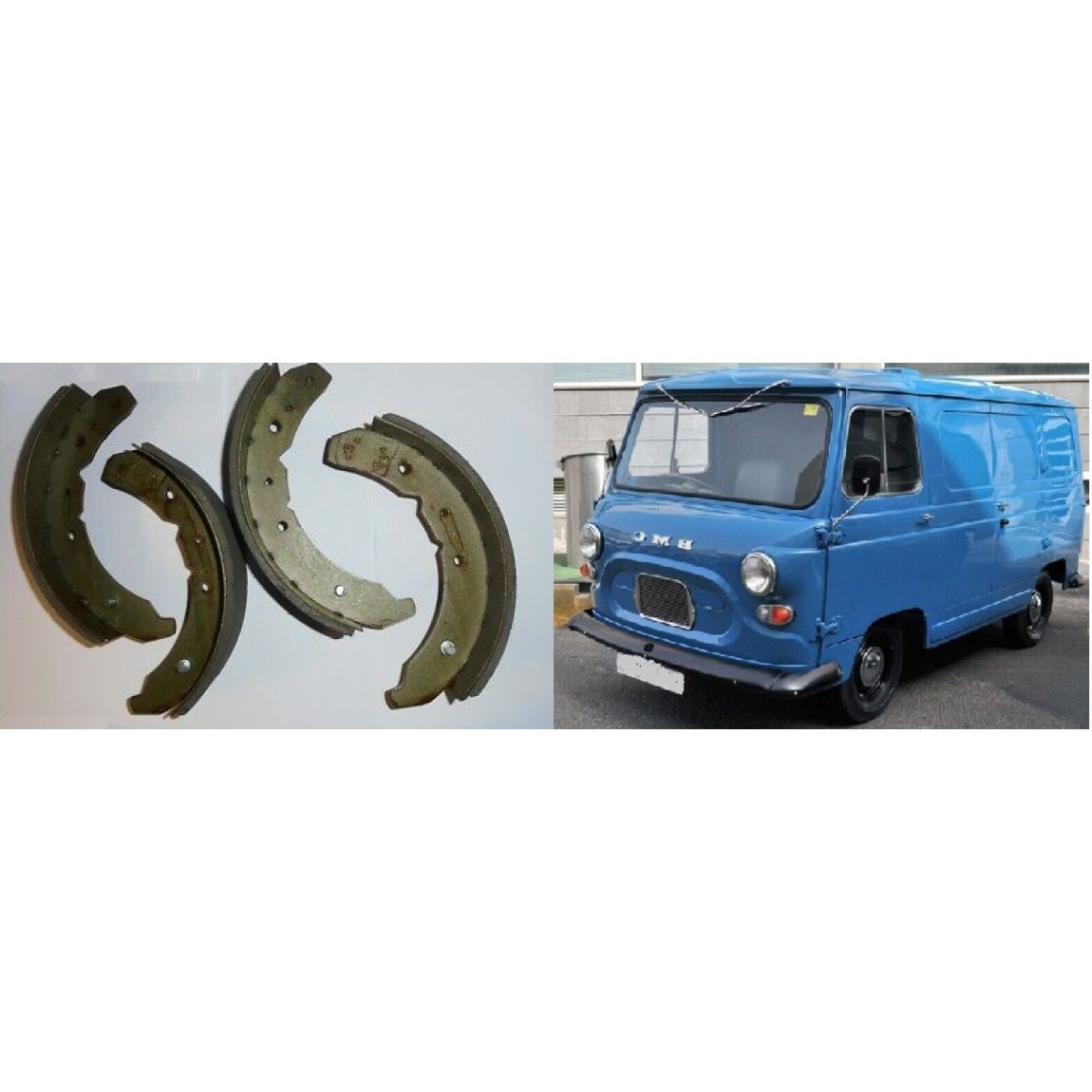 FRONT BRAKE SHOES SET (Austin / Morris J4 Van) (1960- 74)  