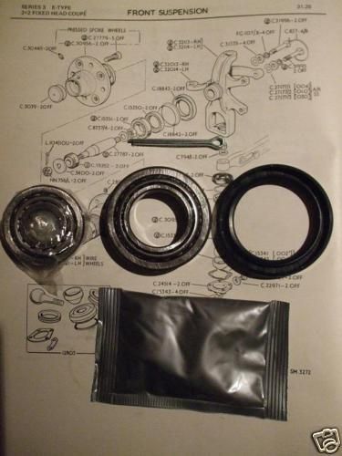 FRONT WHEEL HUB BEARING KIT x1 (Jaguar XJ6, XJ12, Sovereign) (** 1966- 77 Only **) 