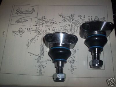 TOP BALL JOINTS x2 (Jaguar XK120, XK140, XK150) (1948- 61)  