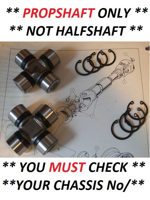 UNIVERSAL JOINTS x2 (Jaguar E Type 3.8) (** See Chassis No/ **) (1961- 64)