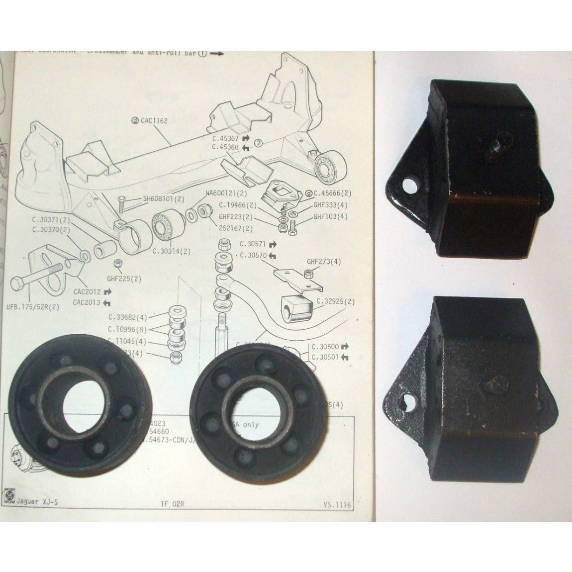 FRONT SUBFRAME (FRONT & REAR MOUNTS) x4 (Jaguar XJ6 XJ12)  (1968- 93) 