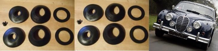 FRONT BRAKE CALIPER REPAIR SEALS KITS x2 (Jaguar Mk1, Mk2 & Daimler V8 250) (1955- 69)
