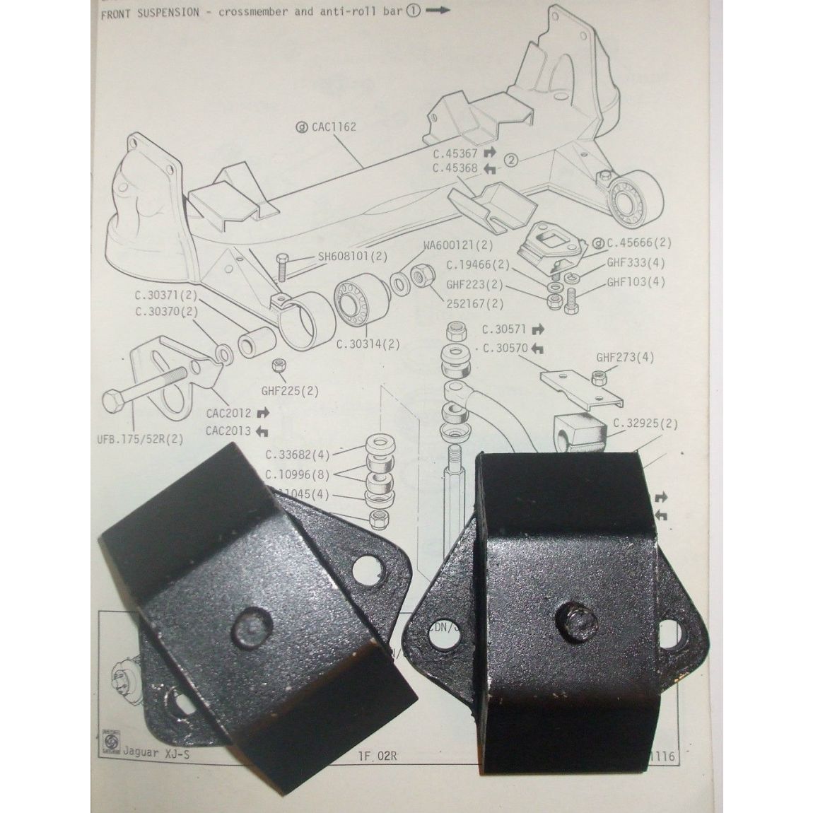 FRONT SUBFRAME (REAR MOUNTS) x2 (Jaguar XJ6 XJ12) (1968- 93) 