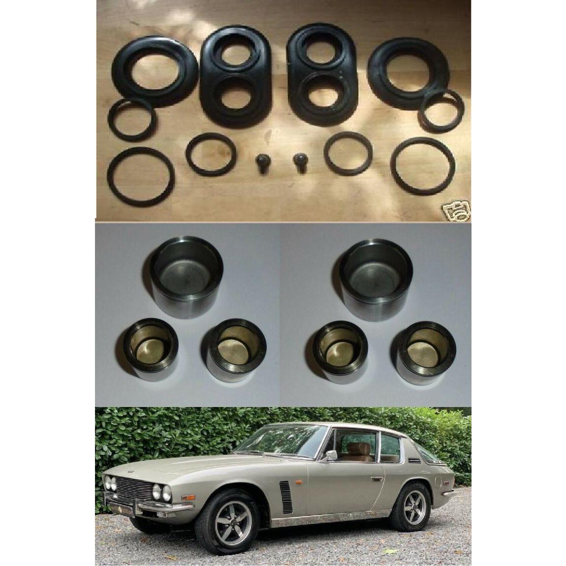 REAR BRAKE CALIPER PISTONS & SEALS x6 (Jensen Interceptor & FF) (Mk1 Late, Mk2 & Mk3) (**From Jun 68- 76**)