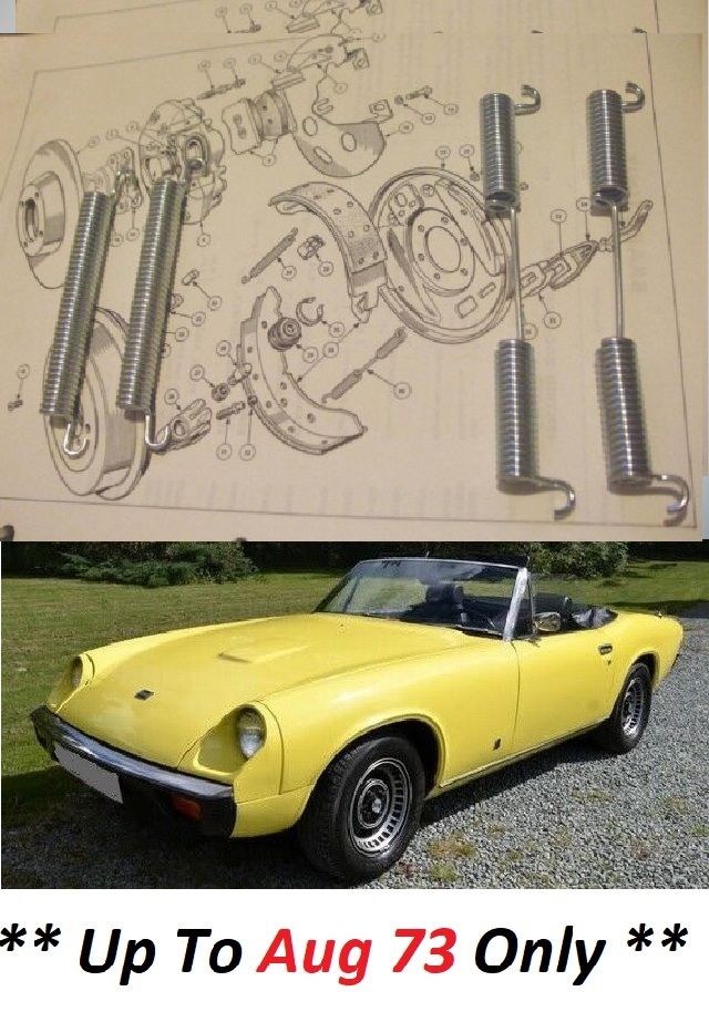REAR BRAKE SHOE SPRINGS x4 (Jensen Healey Mk1) (** 1972- Aug 73 Only **) 