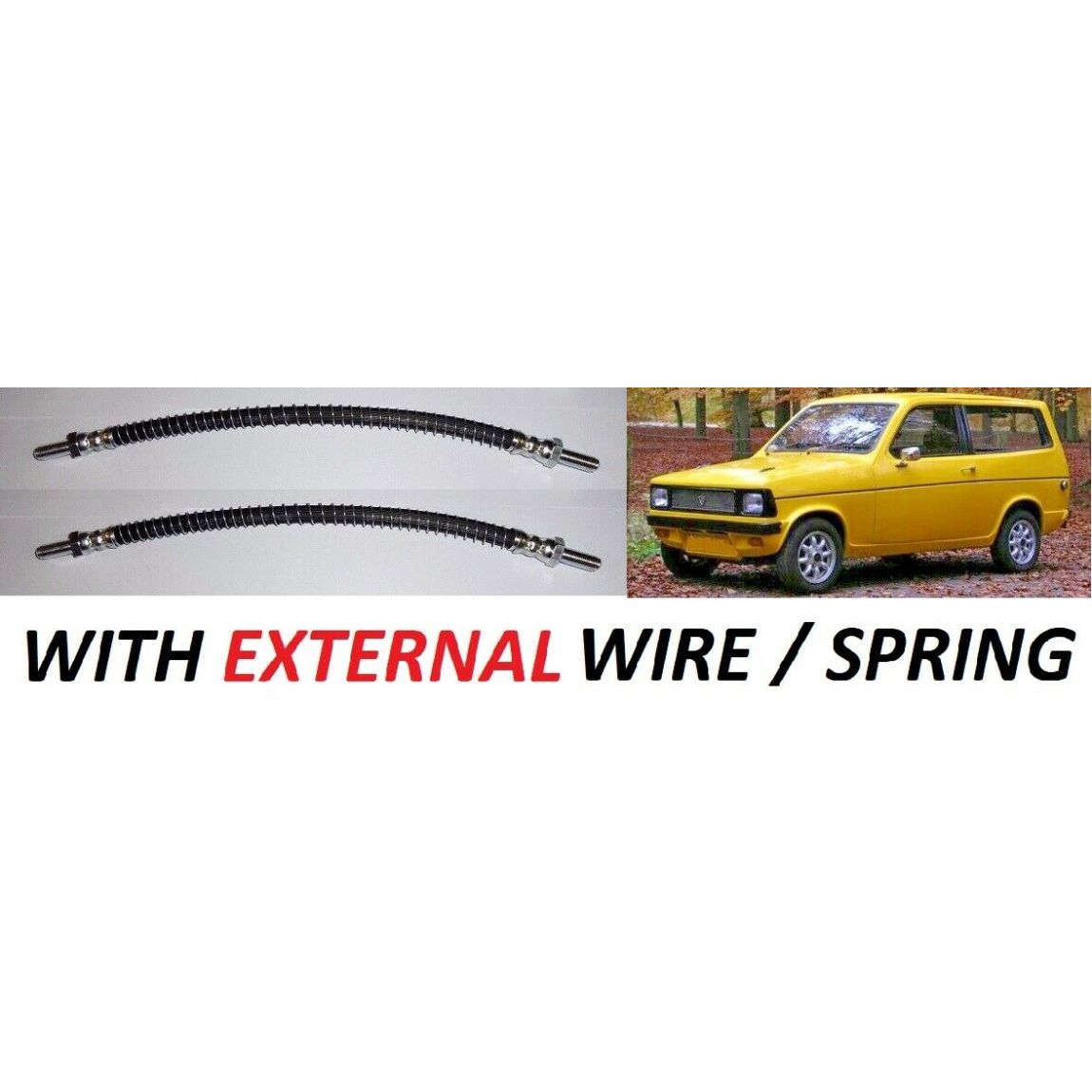 FRONT BRAKE HOSES x2 (Reliant Kitten & Fox) (1975- 90)