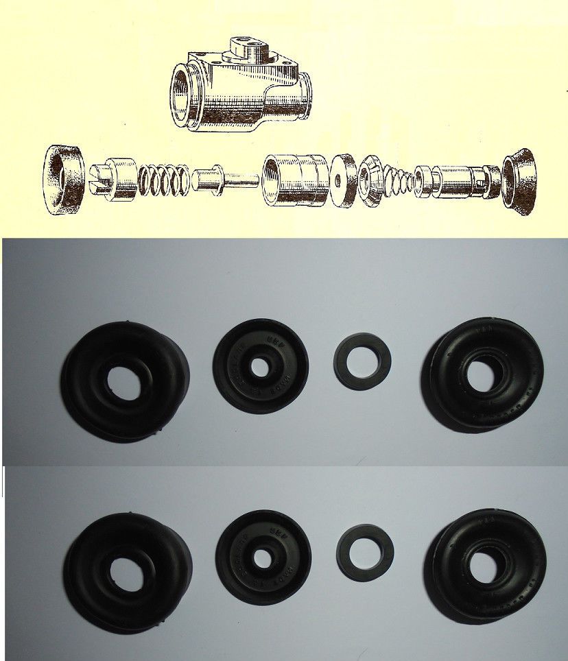 FRONT BRAKE WHEEL CYLINDER REPAIR SEALS KITS x4 (Jaguar Mk1) (2.4 & 3.4) (1956- 58) 