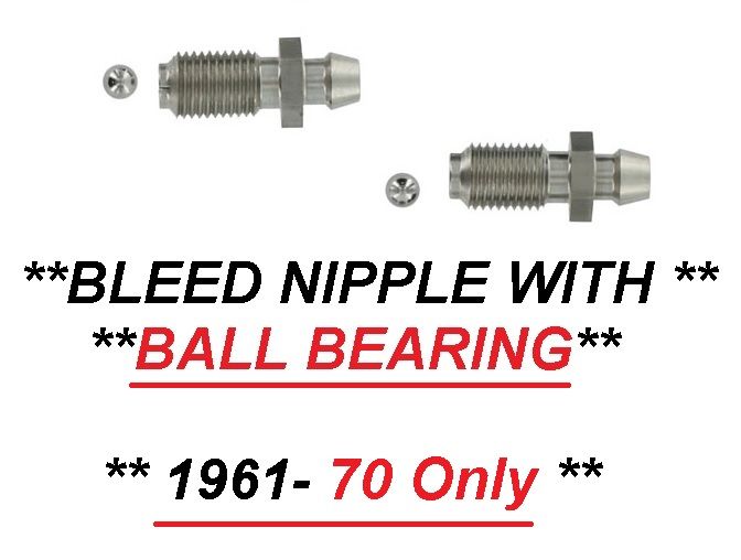 (FRONT or REAR) BRAKE CALIPER BLEED NIPPLES x2 (Lancia Flavia, Fulvia & Flaminia) (**1961- 70 Only**) 