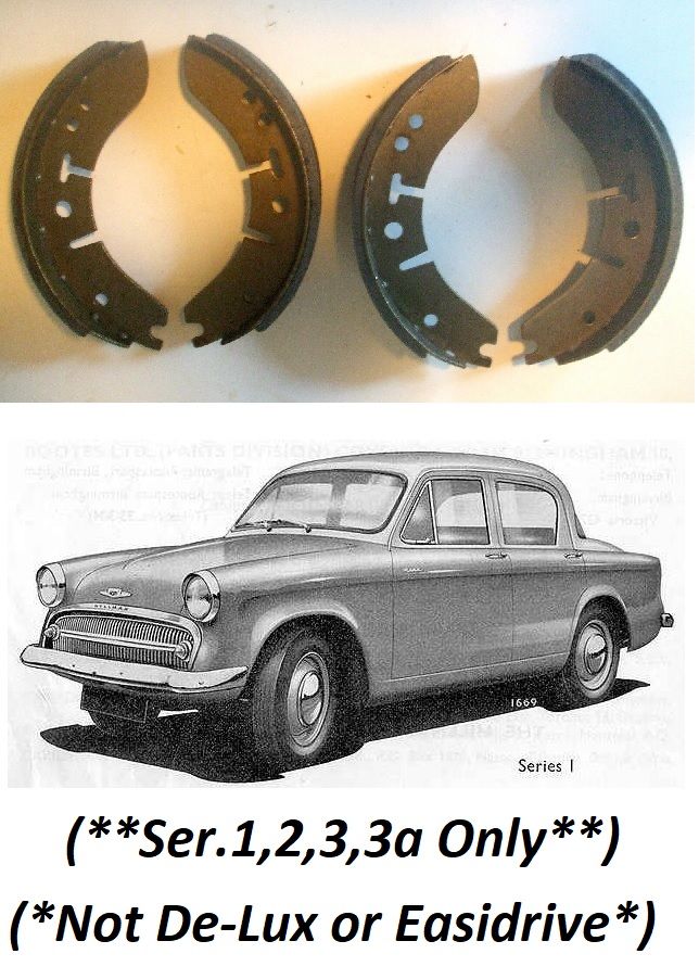 FRONT or REAR BRAKE SHOES SET (Hillman Minx) (Ser. 1,2,3,3a) (1956- 60 Only)  