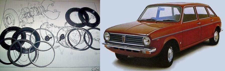 FRONT BRAKE CALIPER REPAIR SEALS KITS x2 (Austin Maxi) (1500 & 1750) (1969- 82) 