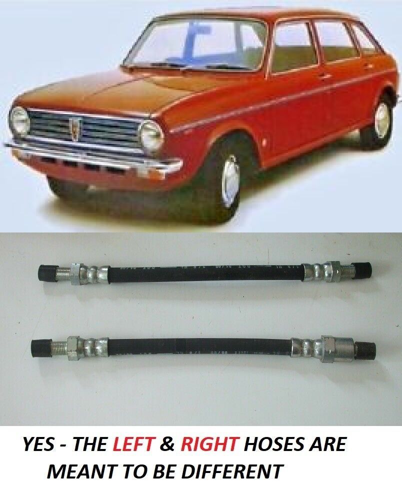REAR BRAKE HOSES x2 (Austin Maxi) (1500cc & 1750cc) (1969- 82)