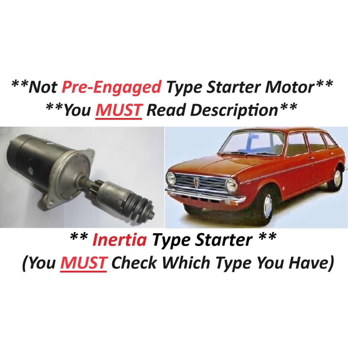 STARTER MOTOR (Austin Maxi) (1500 & 1750) (**Inertia Type**) (**1969- 80 Only**)  