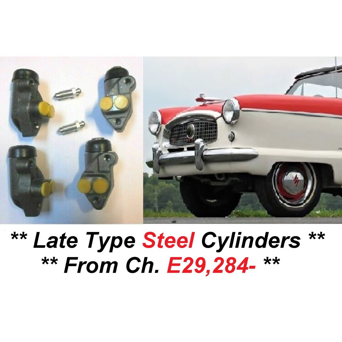  FRONT BRAKE WHEEL CYLINDERS x4 (Austin / Nash Metropolitan) (** From 1958- 61 **)  