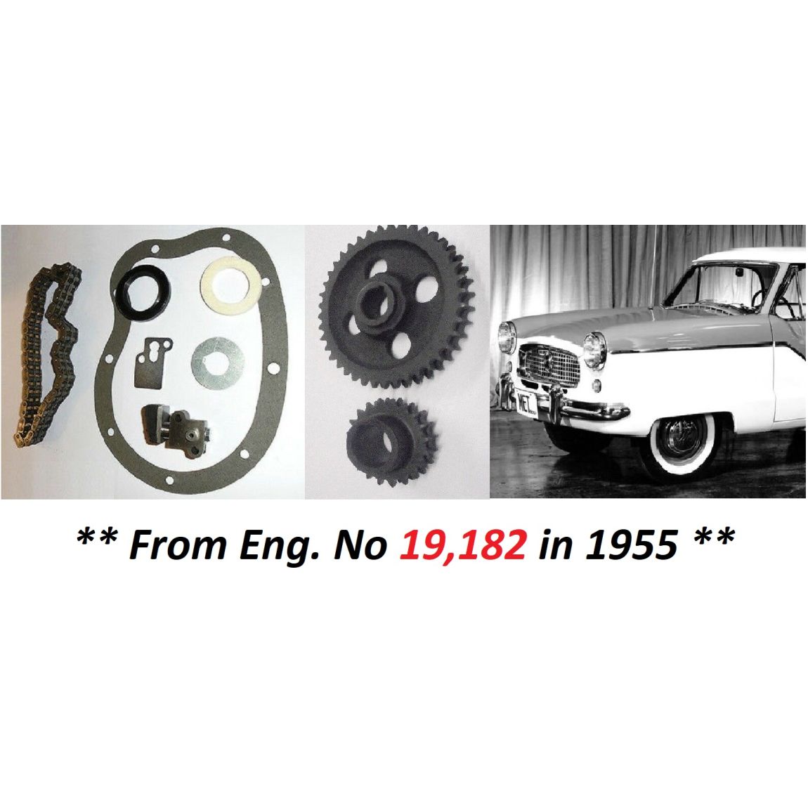 TIMING CHAIN KIT & SPROCKETS (Austin Nash Metropolitan) (1200 & 1500) (**From Late Ser.2**) (**From 1955- 61**) 
