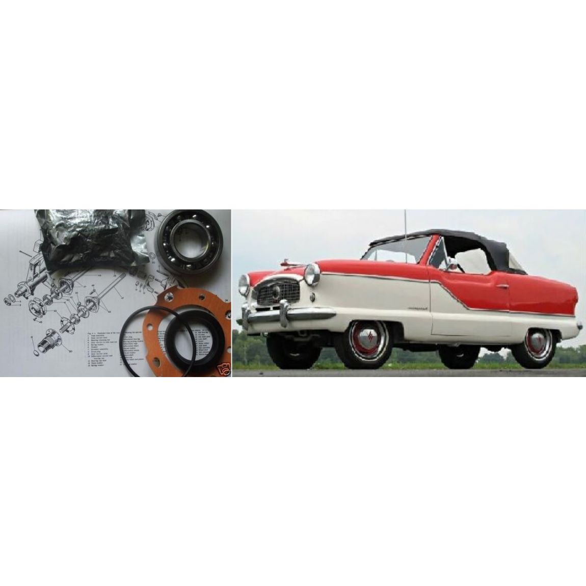 REAR WHEEL HUB BEARING KIT x1 (Austin Nash Metropolitan) (1954- 62)