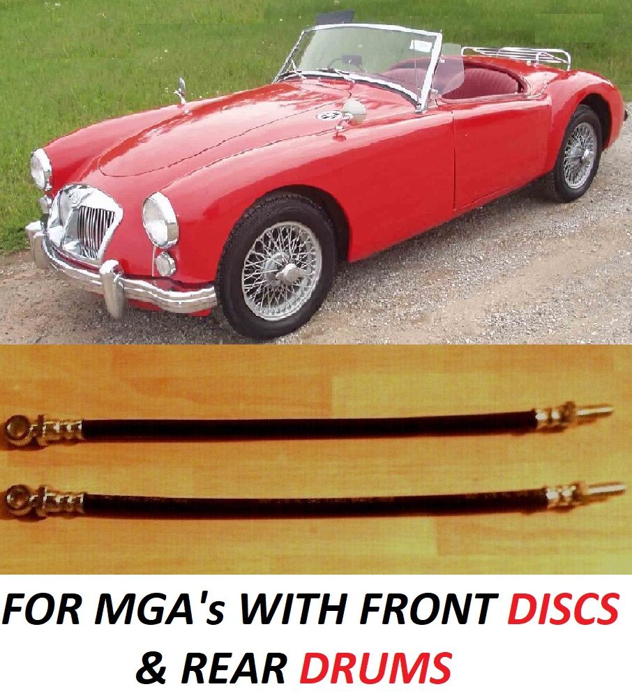 FRONT BRAKE HOSES x2 (MGA) (1600cc & 1622cc) (1959- 62) 