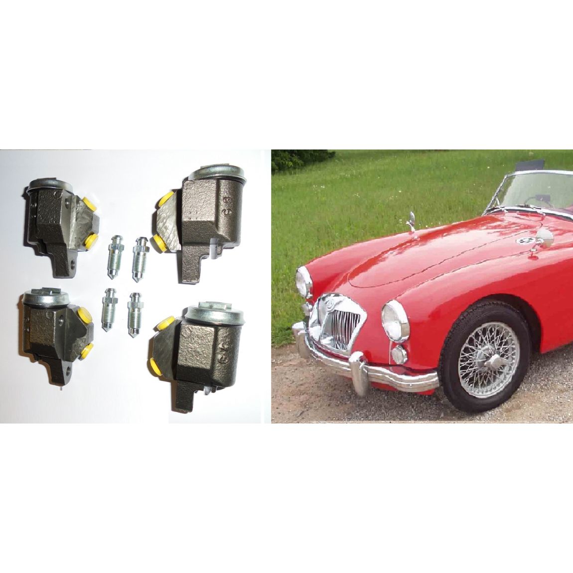 FRONT BRAKE WHEEL CYLINDERS x4 (MGA) (Drum Brakes) (1955- 58)