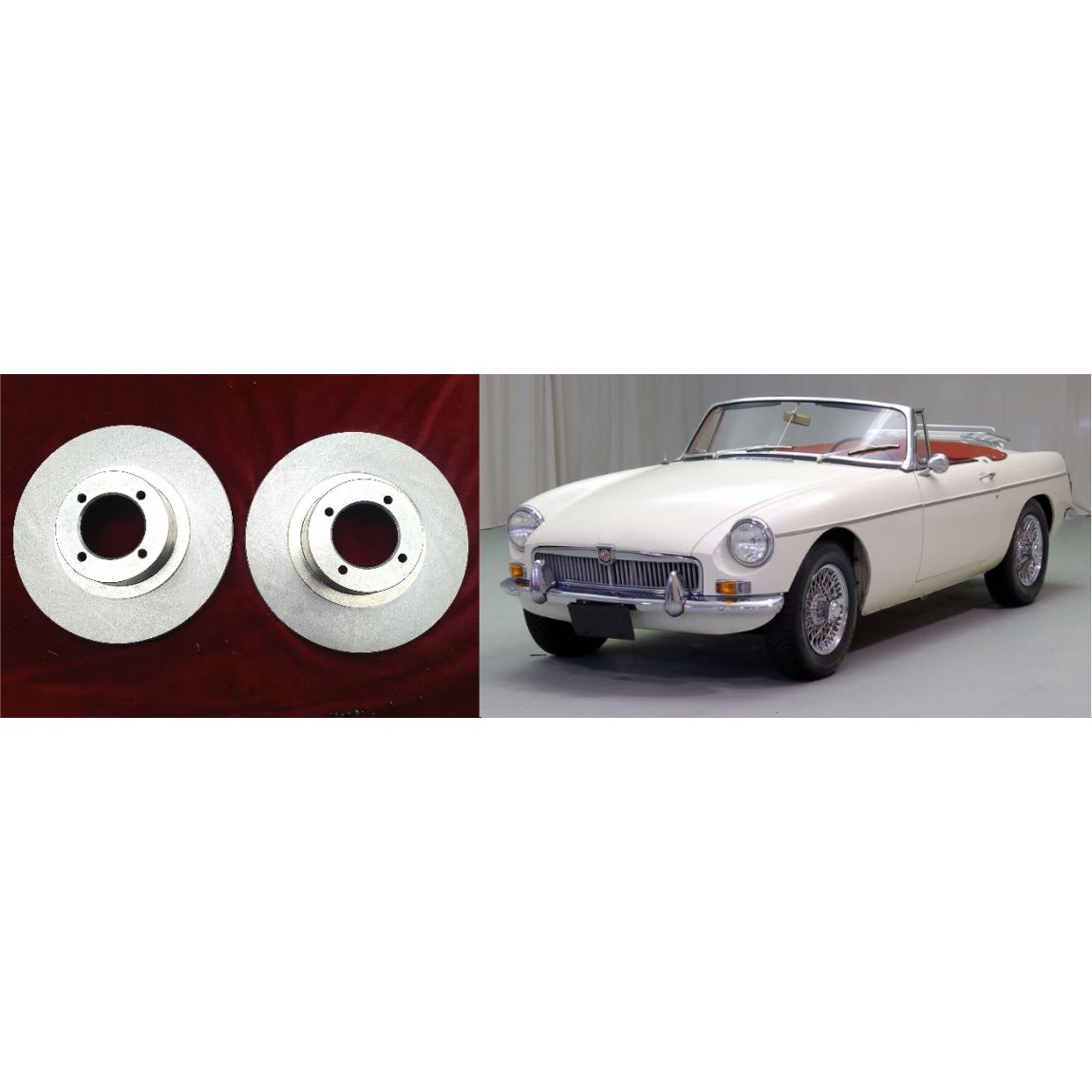 FRONT BRAKE DISCS x2 (MGB 1800cc) (1962- 82) 