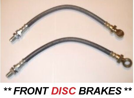 FRONT BRAKE HOSES x2 (MG Midget) (** Front Discs **) ( From Oct 62- 79)   