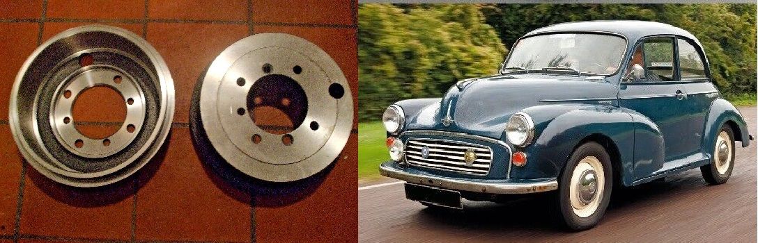 REAR BRAKE DRUMS x2 (Morris Minor) (1948-71)  