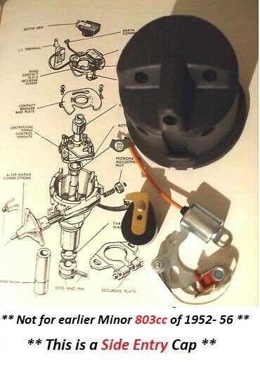 DISTRIBUTOR CAP POINTS ROTOR ARM CONDENSER (Morris Minor) (948cc & 1098cc) (From 1956- 67)