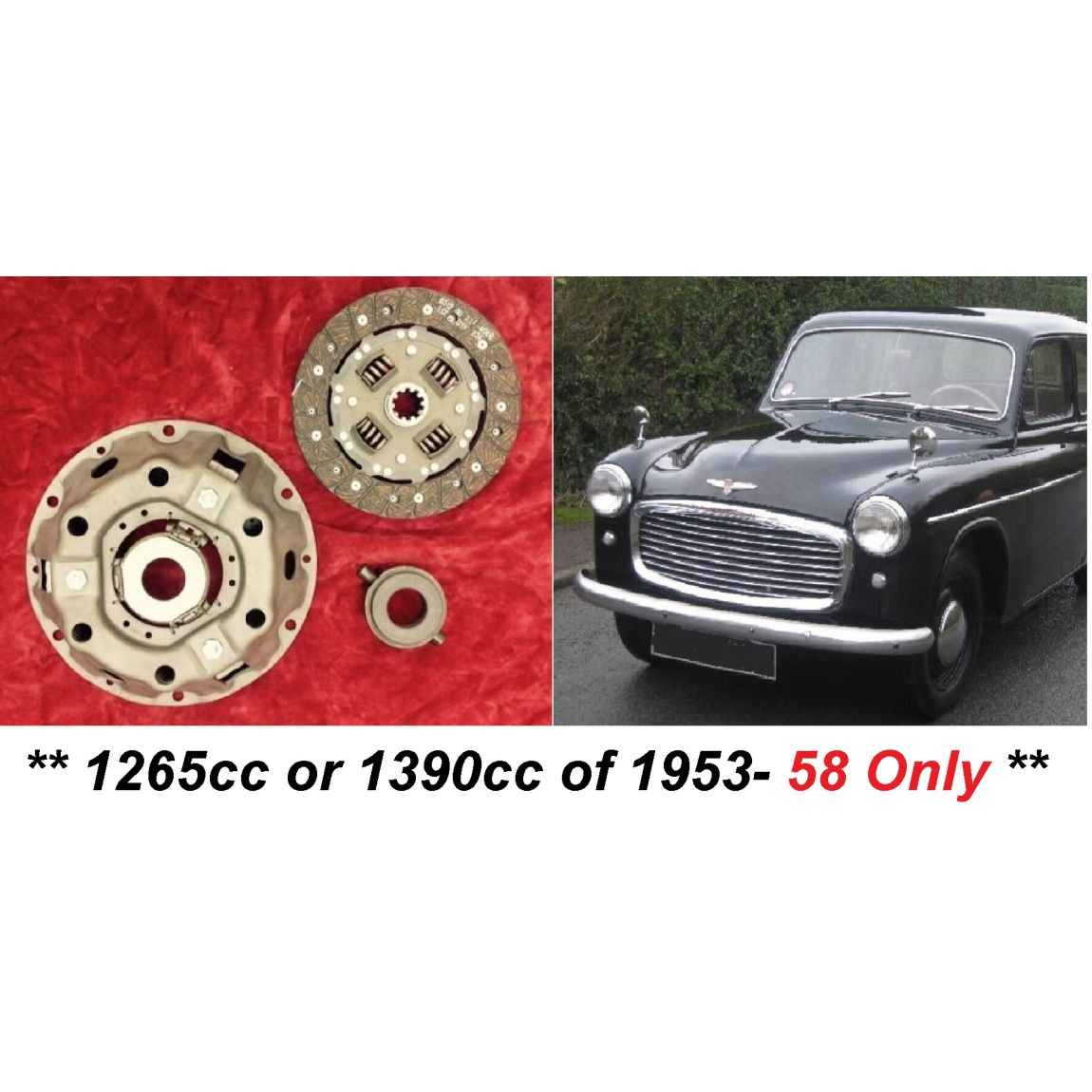 CLUTCH KIT (Hillman Minx) (Mk7 & Mk8) (Ser. 1 & 2) (1265cc SV & 1390cc OHV) (**1953- 58 Only**)