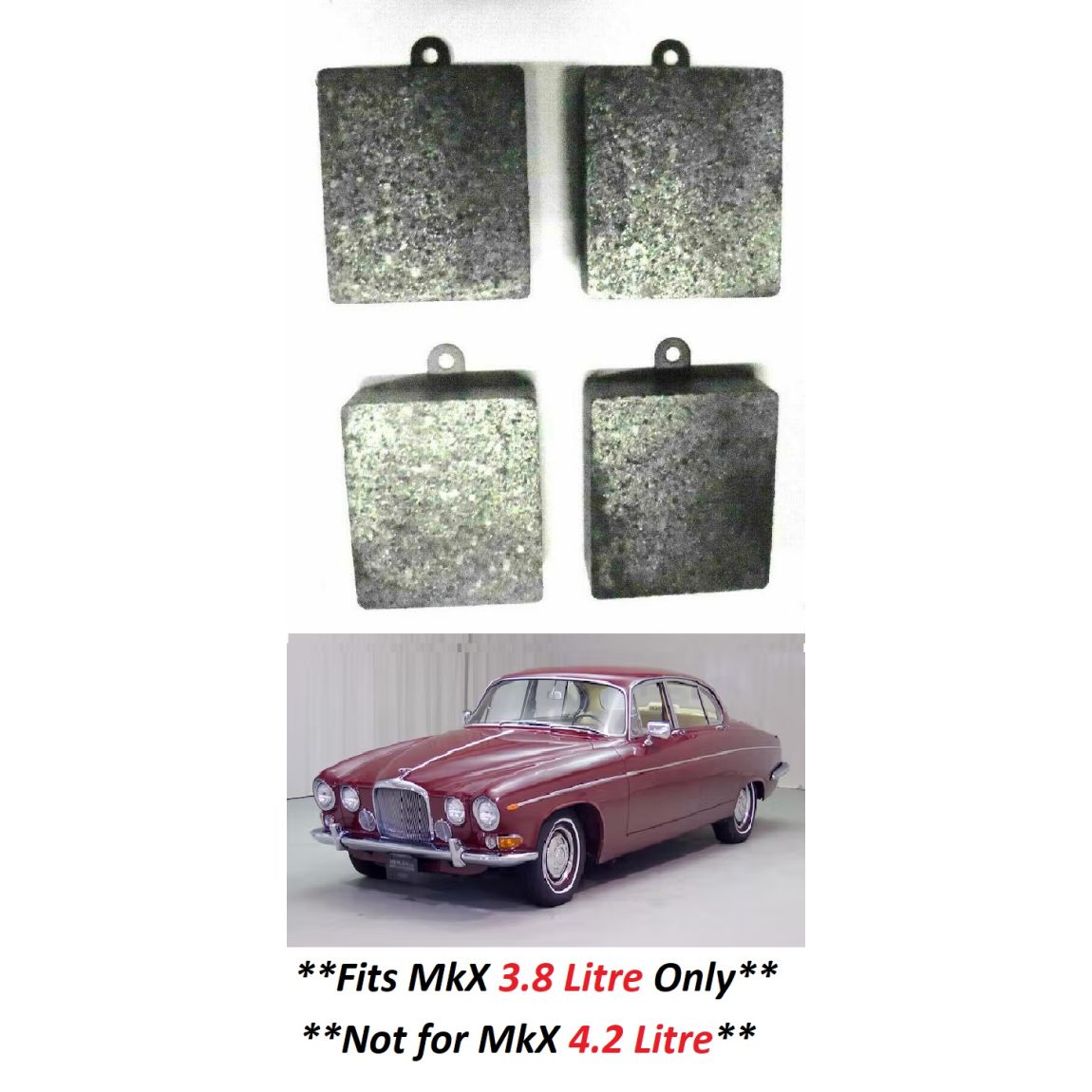 FRONT or REAR BRAKE PADS SET (Jaguar MkX) (**3.8 Litre Only**) (1961- 65)