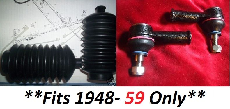 TRACK ROD ENDS & STEERING RACK GAITERS (Morris Minor) (**1948- 59 Only**)