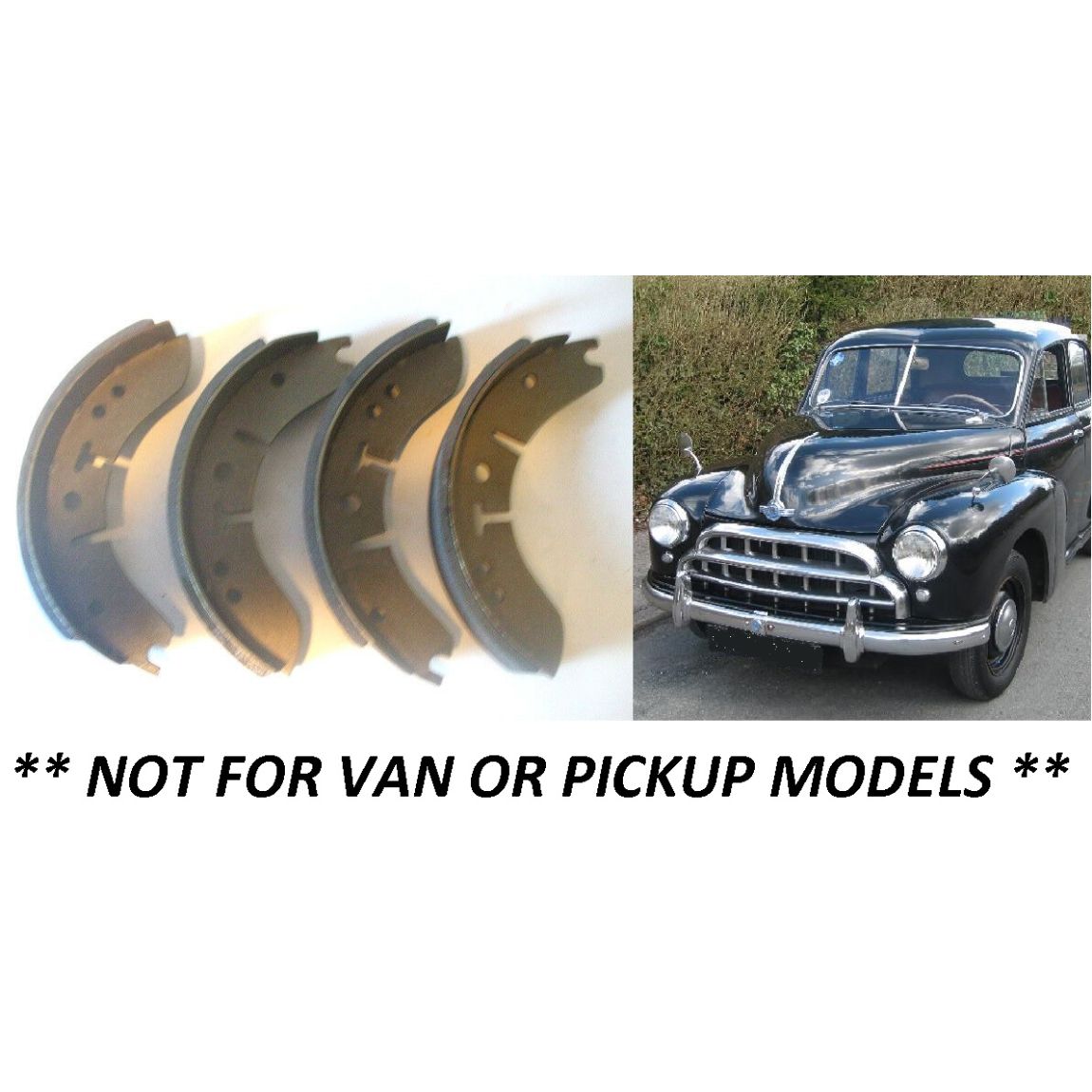 FRONT or REAR BRAKE SHOES SET (Morris Oxford MO) (** Saloon Only **) (1949- 54)  