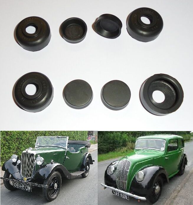 FRONT or REAR BRAKE WHEEL CYLINDER REPAIR SEALS KITS x2 (Morris 8) (Ser. 1,2, E & Z) (1935- 51)  