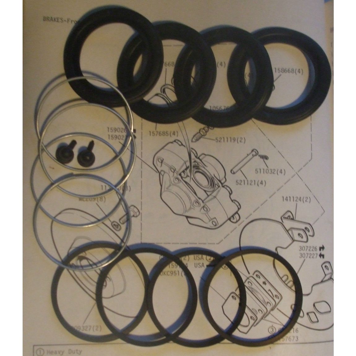 FRONT BRAKE CALIPER REPAIR SEALS KITS x2 (Ford Capri Mk1 Mk2 Mk3) (** 16pb Type **) (From 1970- 88)
